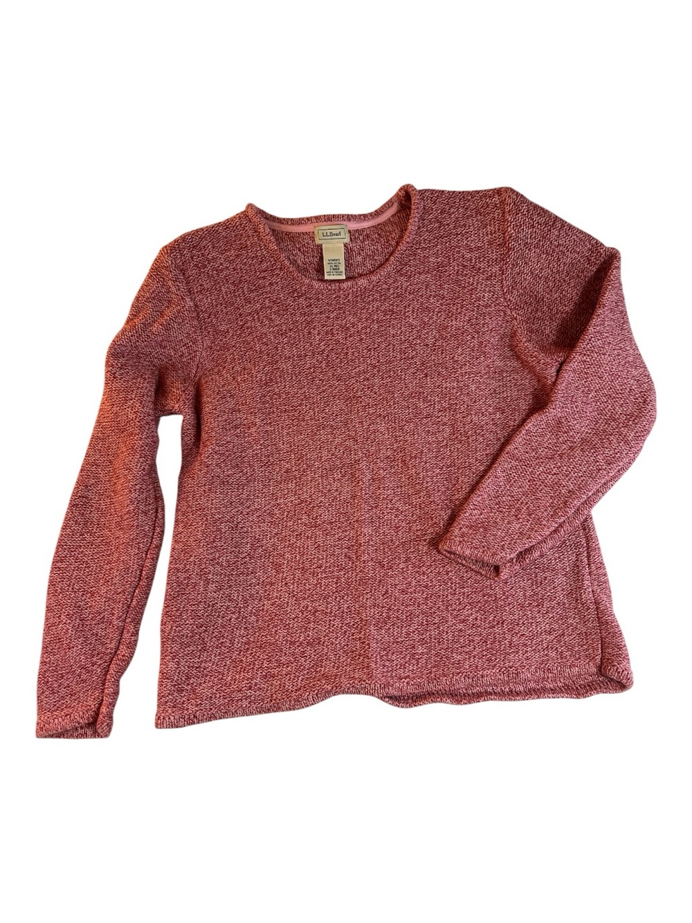 L.L. Bean Women's Marled Rose Crewneck Sweater XL